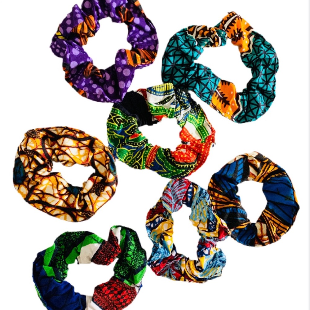 Scrunchies Ankara Large Handmade Five piece Bundle